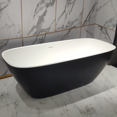 China New Product 59" Freestanding black  Bathtub Contemporary Soaking Tub