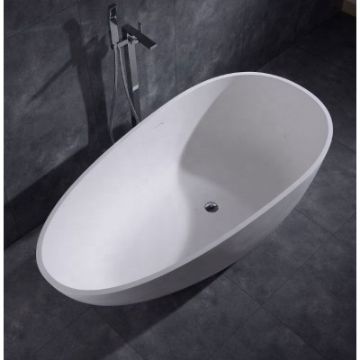 Free standing bathroom artificial resin stone bath tub big size solid surface free standing bathtub for hotel projet